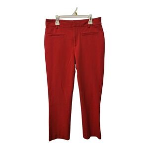 Anthropologie Maeve Sz 6 Slim Kick Straight Leg Pants Red Stretch  Cropped